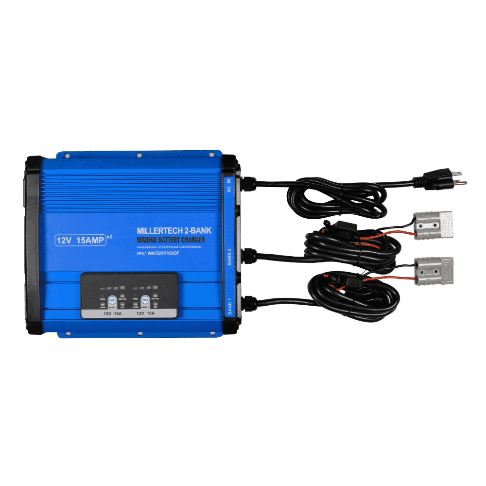 Millertech Lithium 12V 15A Waterproof Lithium Battery Charger