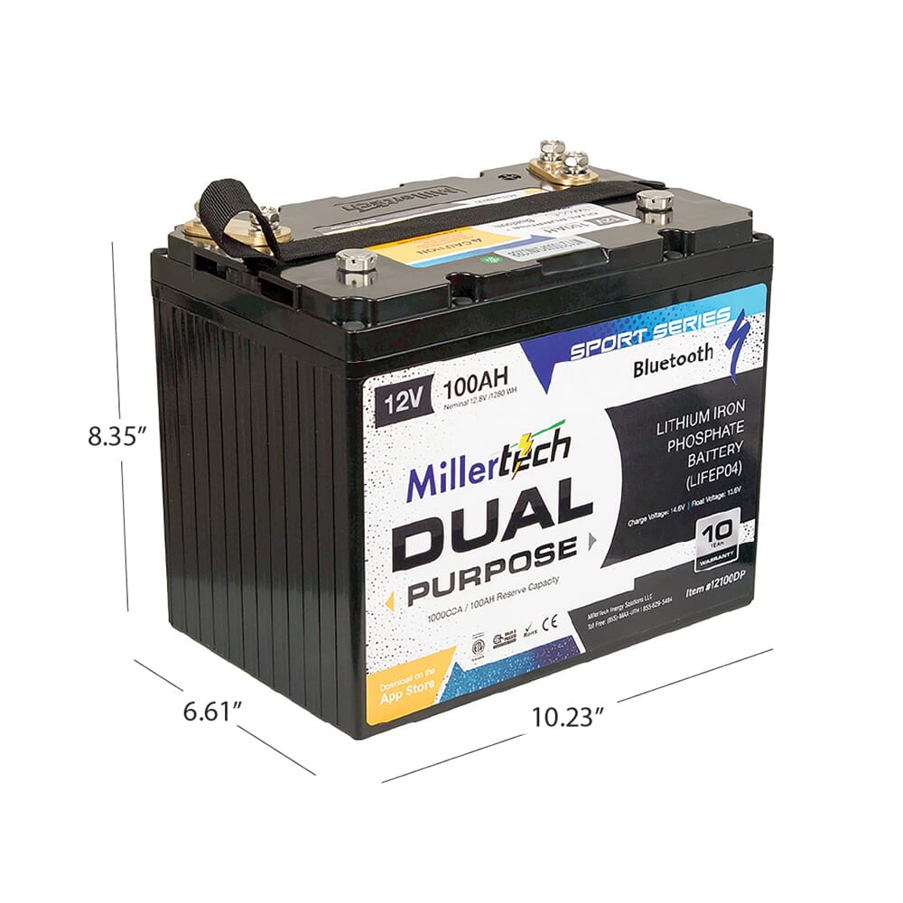 Millertech Lithium 12V 100AH Cranking Battery
