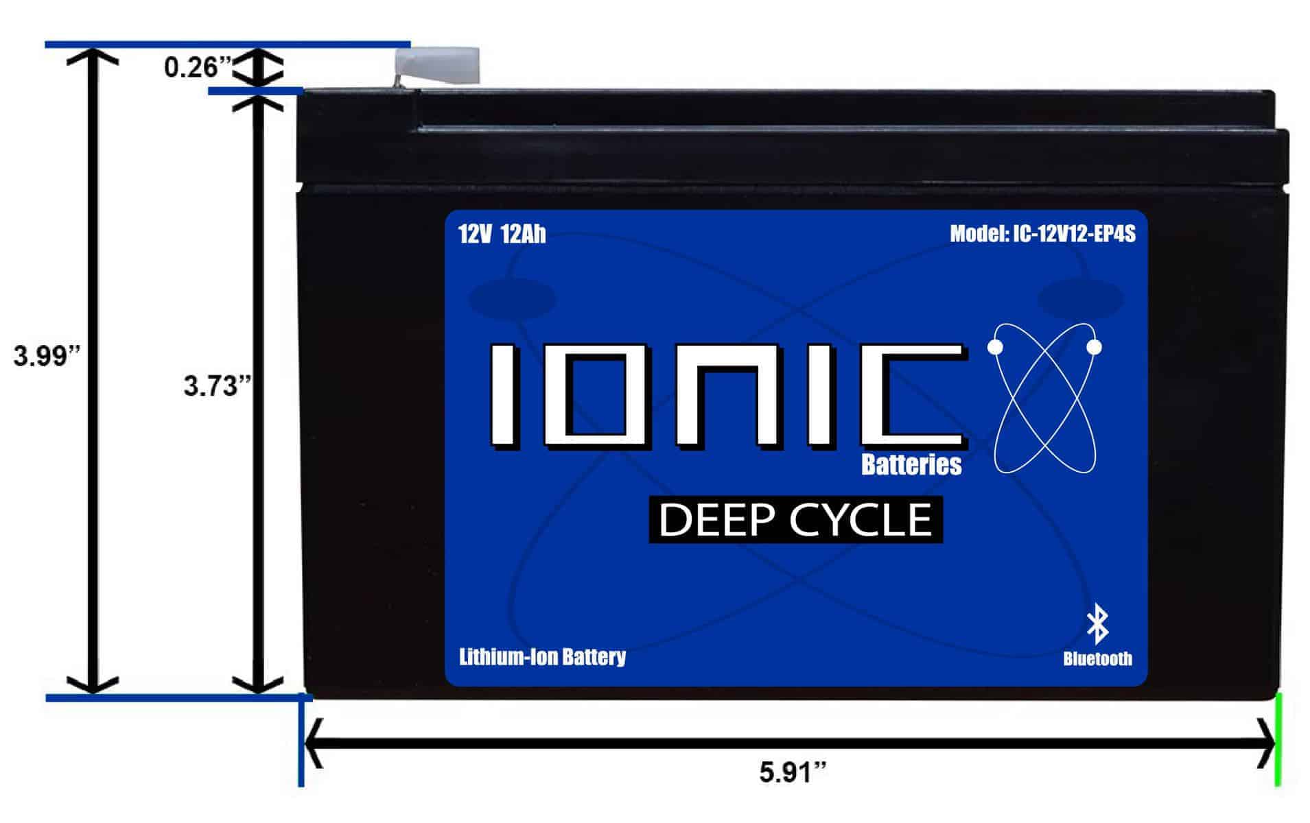 Ionic Lithium 12V 12AH Deep Cycle Battery