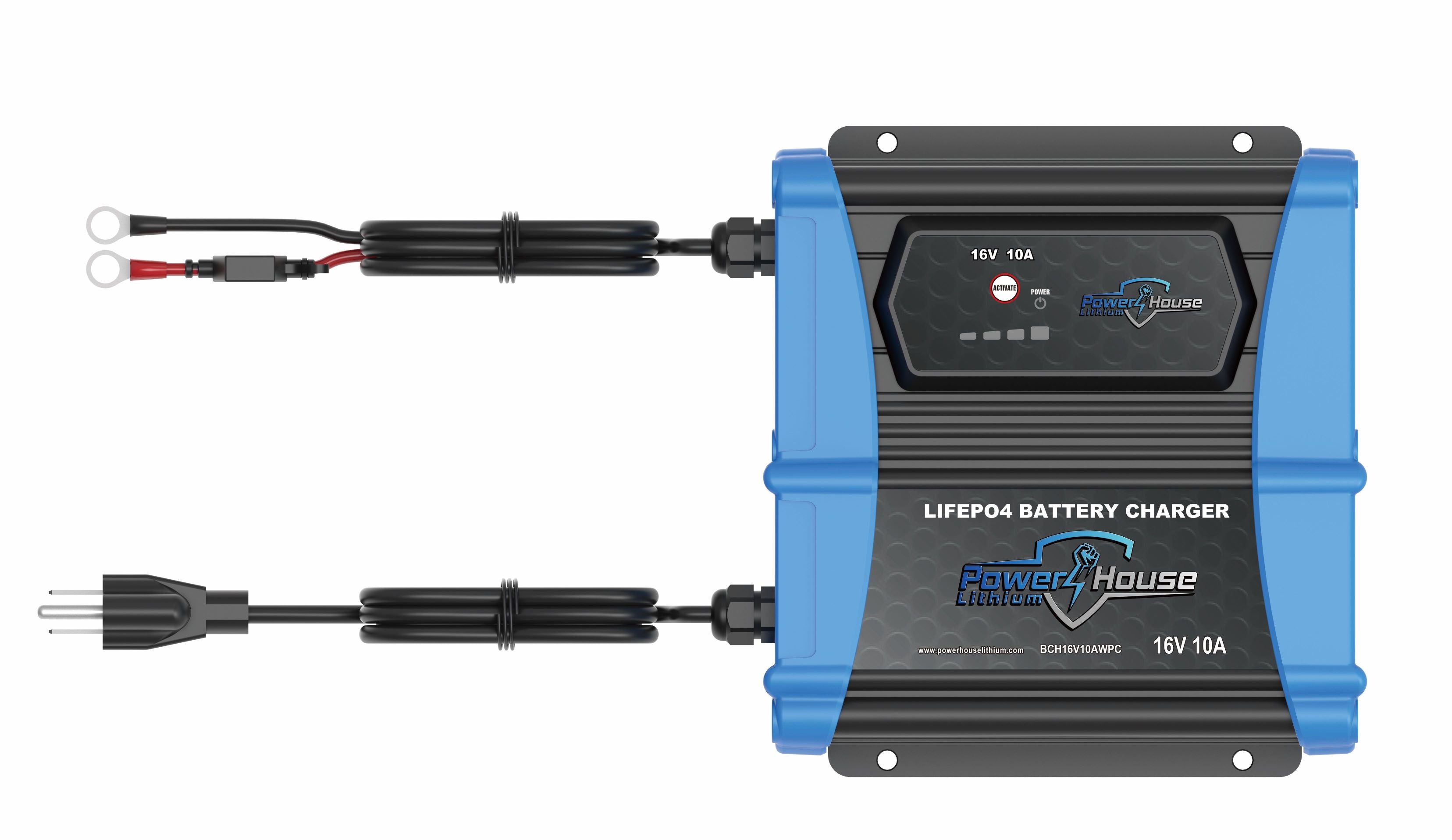 PowerHouse Lithium 16V 10A Waterproof Lithium Battery Charger