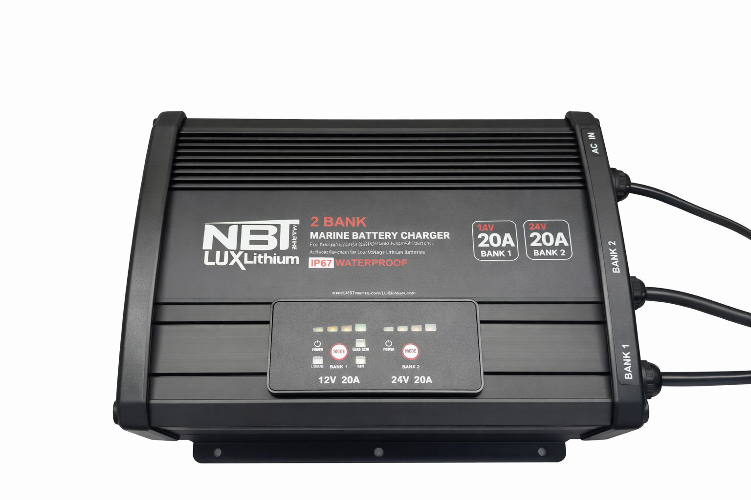 NBT Marine Lux Charger 12v/24v 20A 2 Bank Onboard Charger