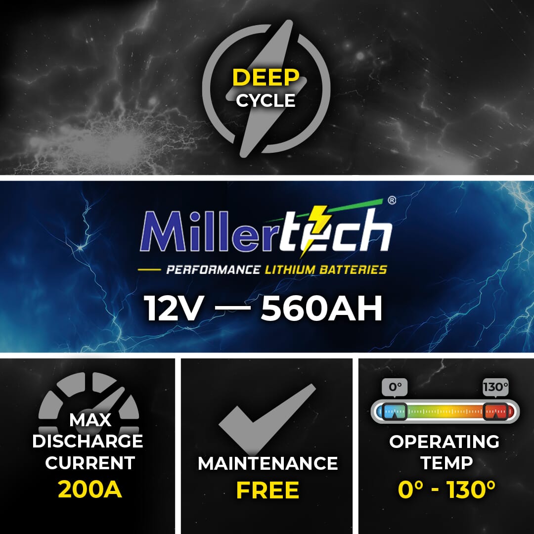 Millertech Lithium 12V 560AH Deep Cycle Battery