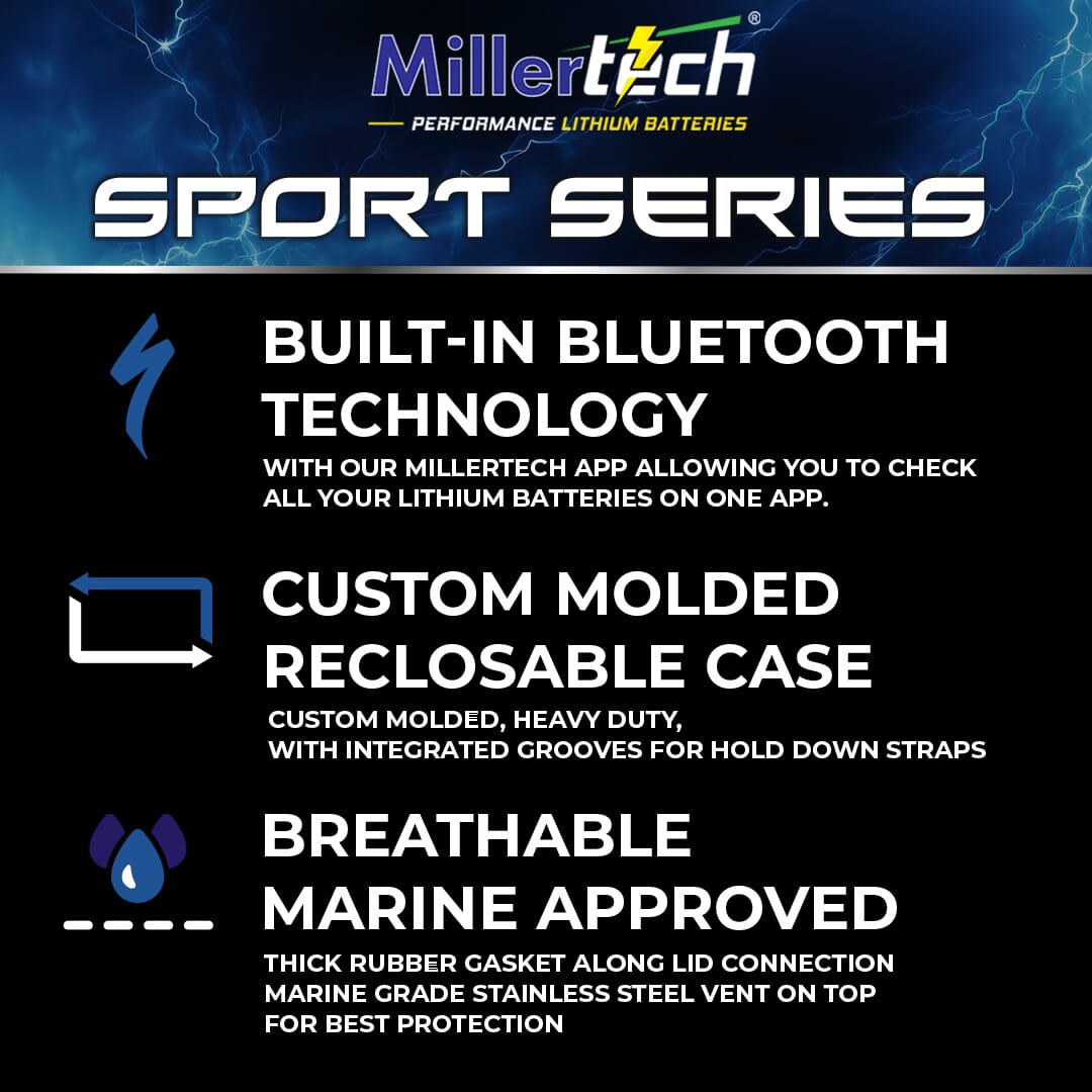 Millertech Lithium 12V 100AH Cranking Battery