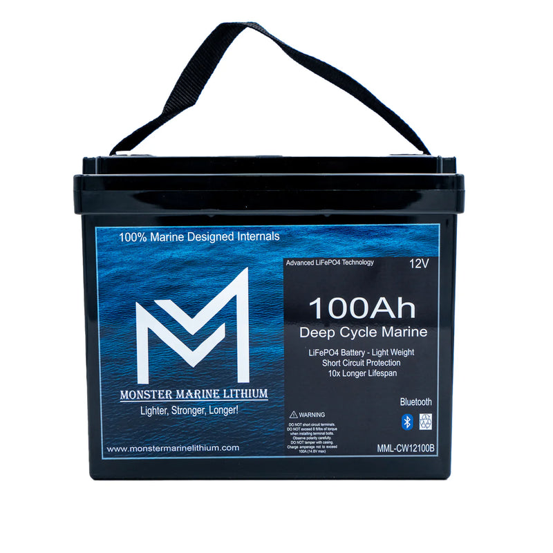 Monster Marine Lithium 12V 100AH Slim Deep Cycle Battery