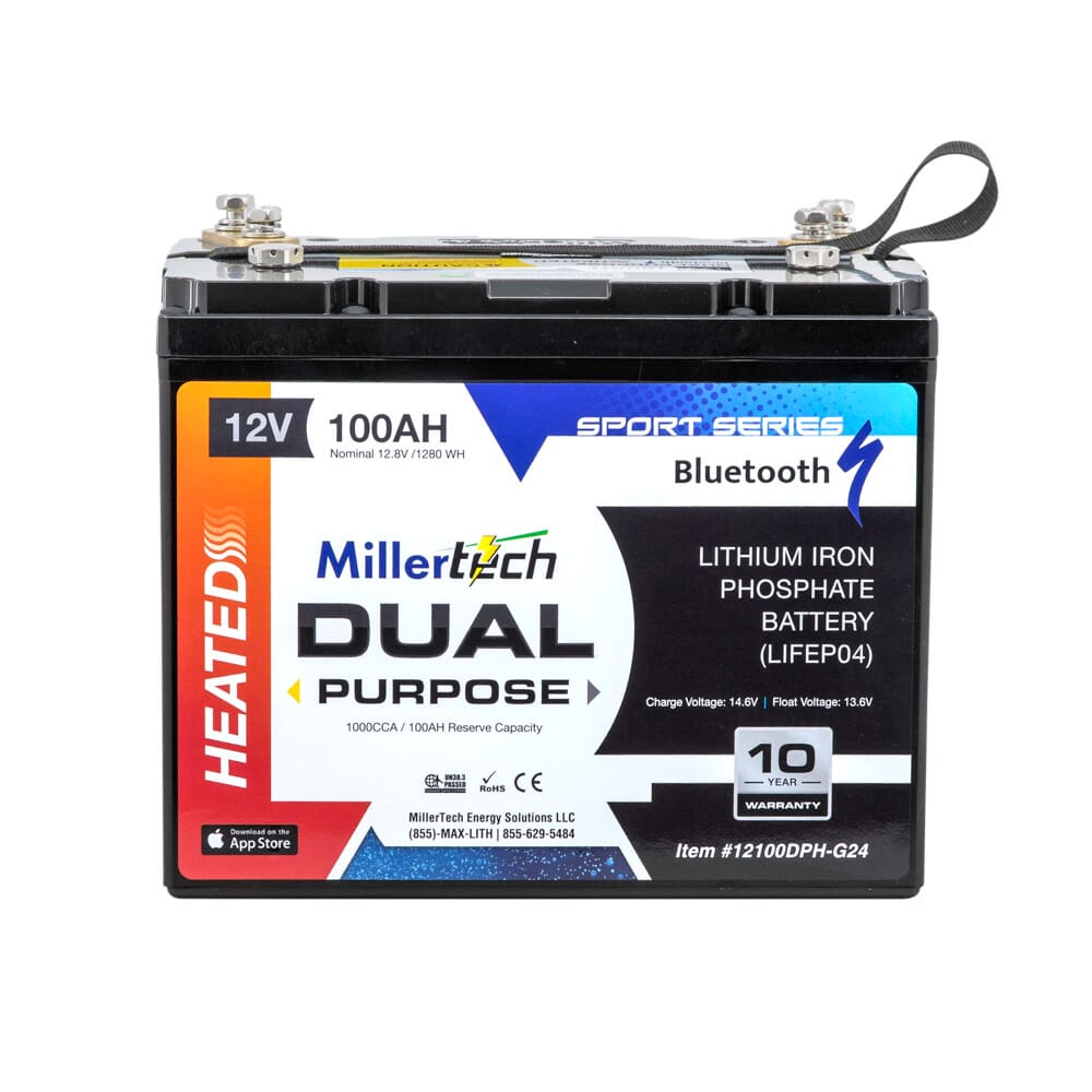 Millertech Lithium 12V 100AH Dual Purpose Battery