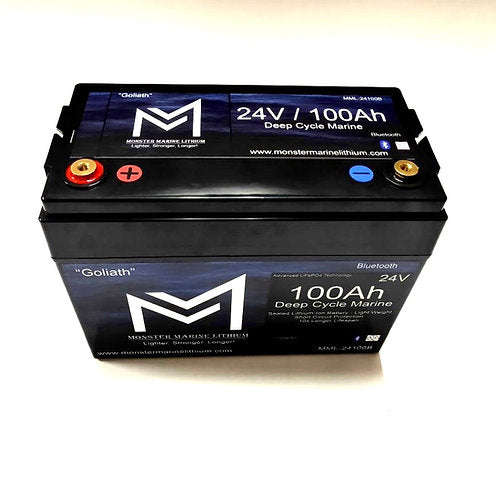 Monster Marine Lithium 24V 100AH Deep Cycle Battery