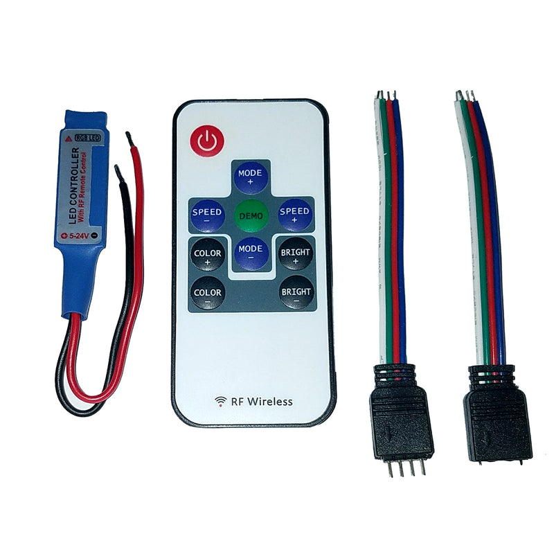 Lunasea Multifunction Indoor RGB LED Controller w/Buttons  RF Remote 5/12/24 VDC [LLB-45AR-08-02] - Mealey Marine