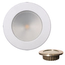 Lunasea ZERO EMI Recessed 3.5 LED Light - Warm White w/White Stainless Steel Bezel - 12VDC [LLB-46WW-0A-WH] - Mealey Marine
