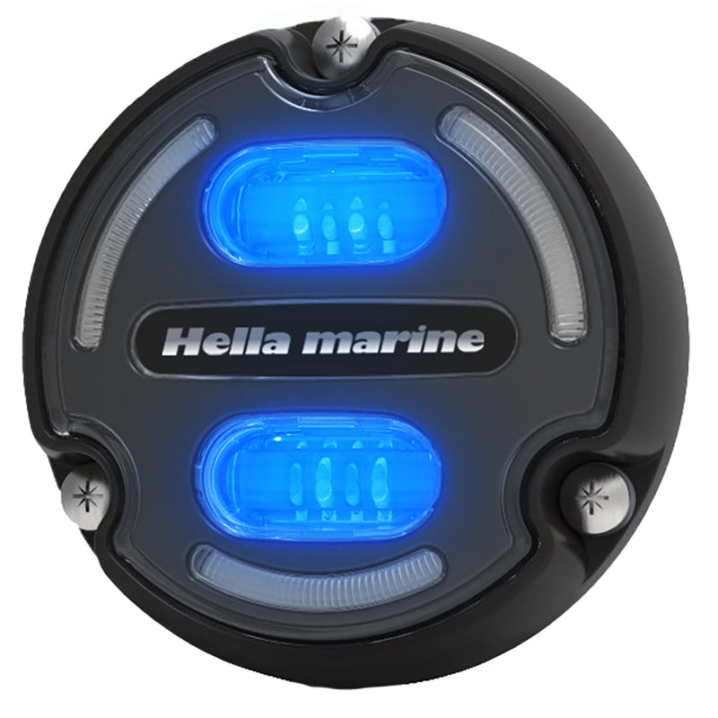 Hella Marine Apelo A2 Blue White Underwater Light - 3000 Lumens - Black Housing - Charcoal Lens w/Edge Light [016147-001] - Mealey Marine
