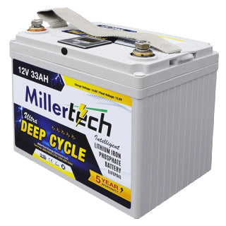 Millertech Lithium 12V 33Ah Deep Cycle Battery