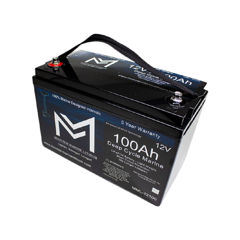 Monster Marine Lithium 12V 100AH Deep Cycle Battery