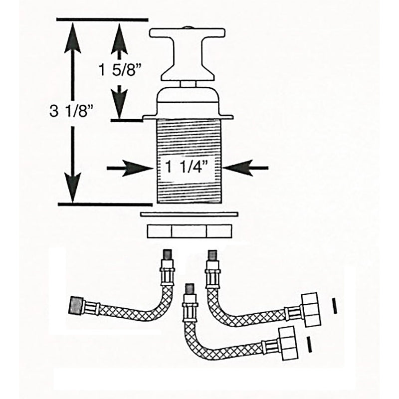 Scandvik T-Handle Shower Mixer Control [10617P]