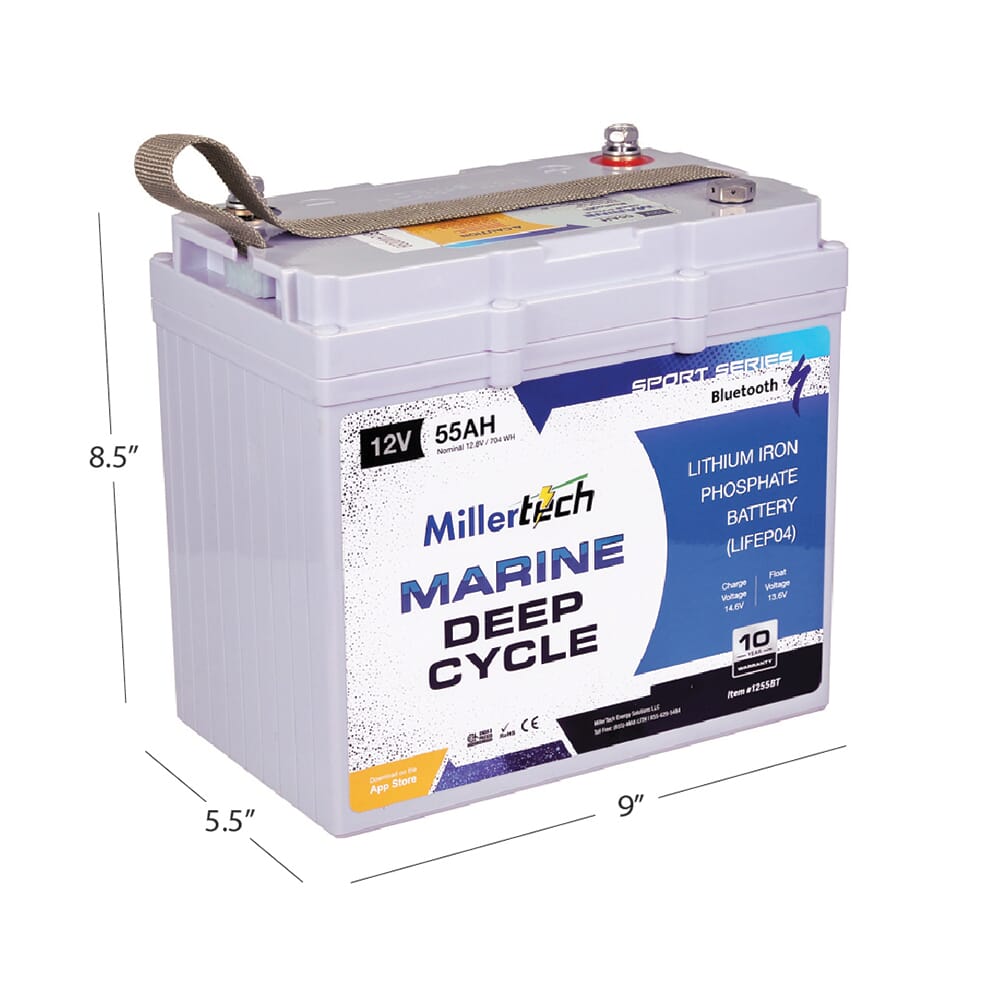 Millertech Lithium 12V 55AH Deep Cycle Battery