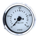 VDO Cockpit Marine 85MM (3-3/8") Diesel Tachometer - 4000 RPM - White Dial/Chrome Bezel  [333-15273]