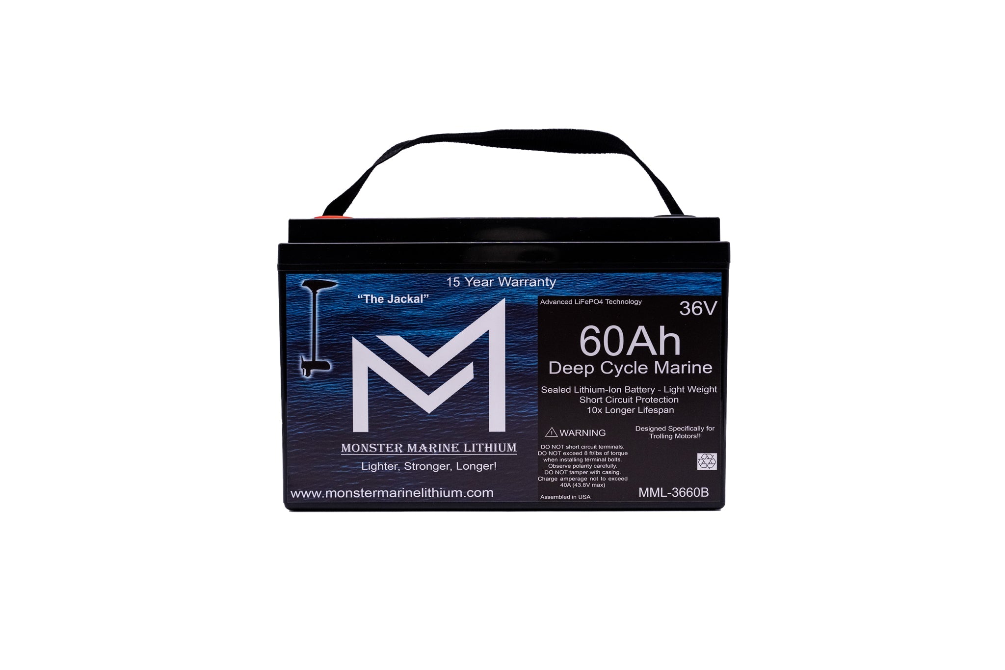 Monster Marine Lithium 36V 60AH Trolling Battery