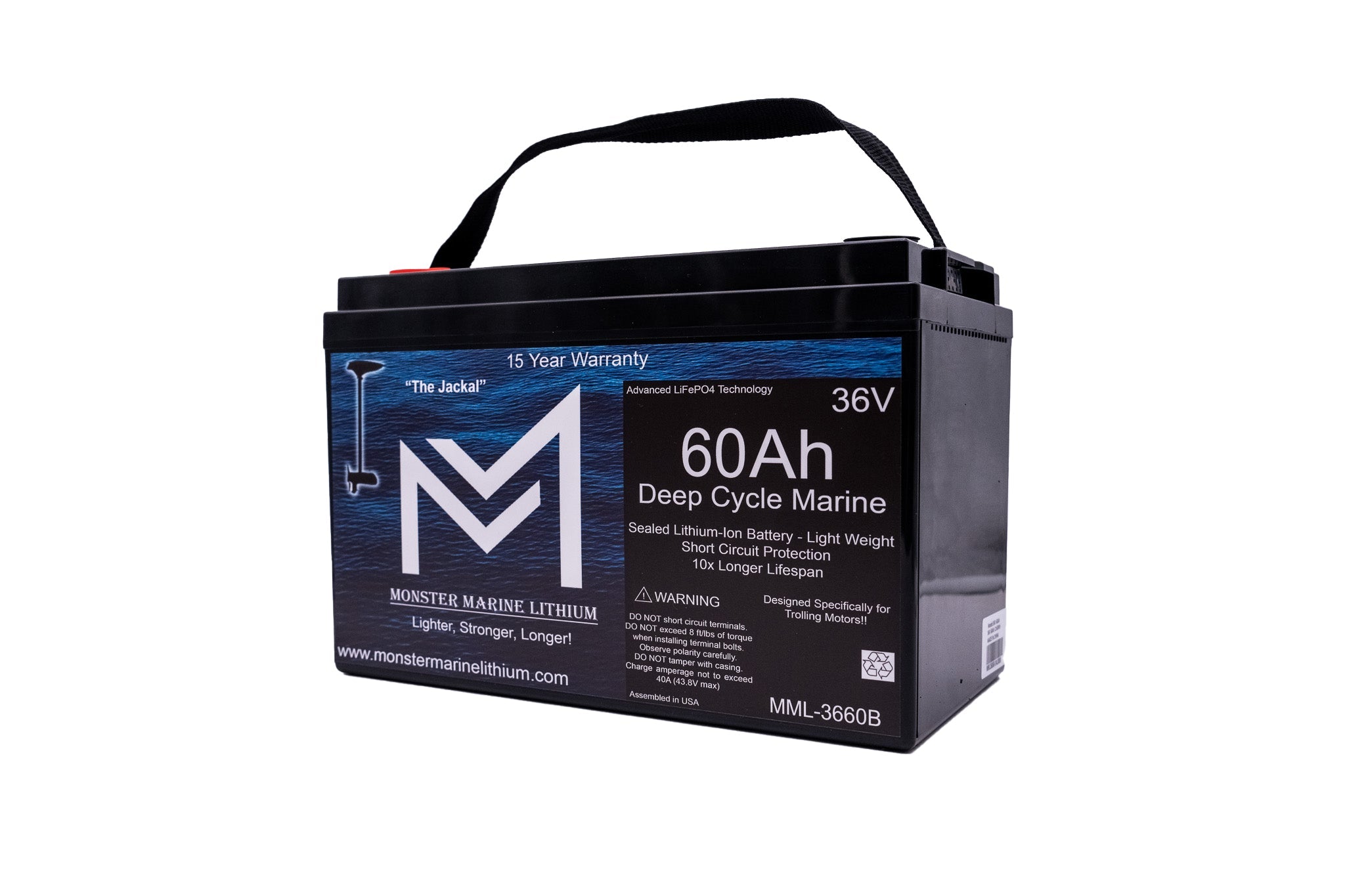 Monster Marine Lithium 36V 60AH Trolling Battery