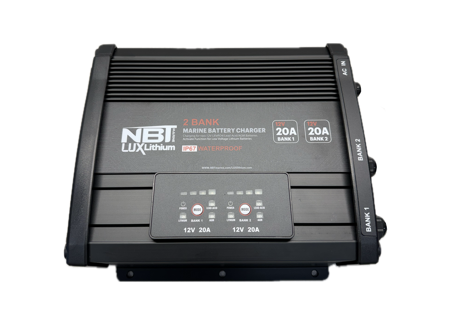 NBT Marine Lux Chargers 12v/12v/36v 20A 3 Bank AC-DC Onboard Charger