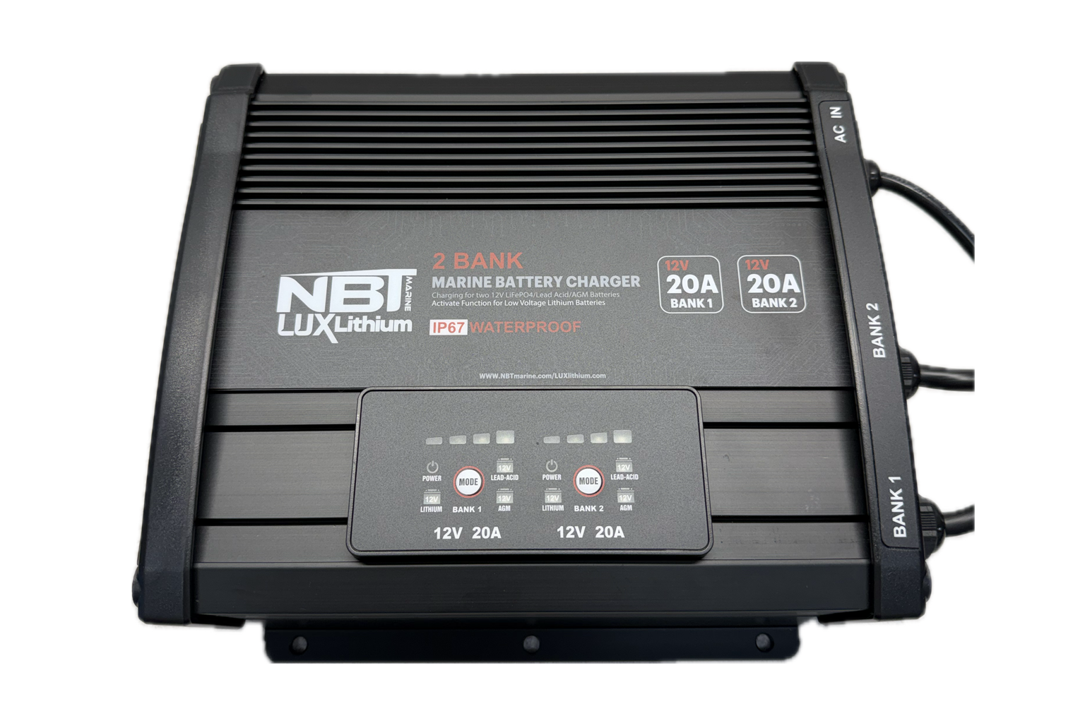 NBT Marine Lux Charger 12v/36v 20A 2 Bank AC-DC Onboard Charger