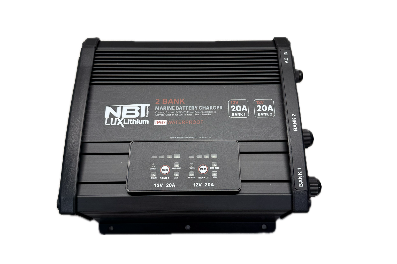 NBT Marine Lux Charger 12v 2 Bank 20A AC-DC Onboard Charger