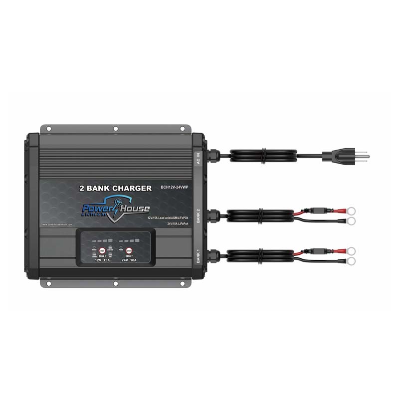 PowerHouse Lithium 12V/24V Waterproof Lithium Battery Charger