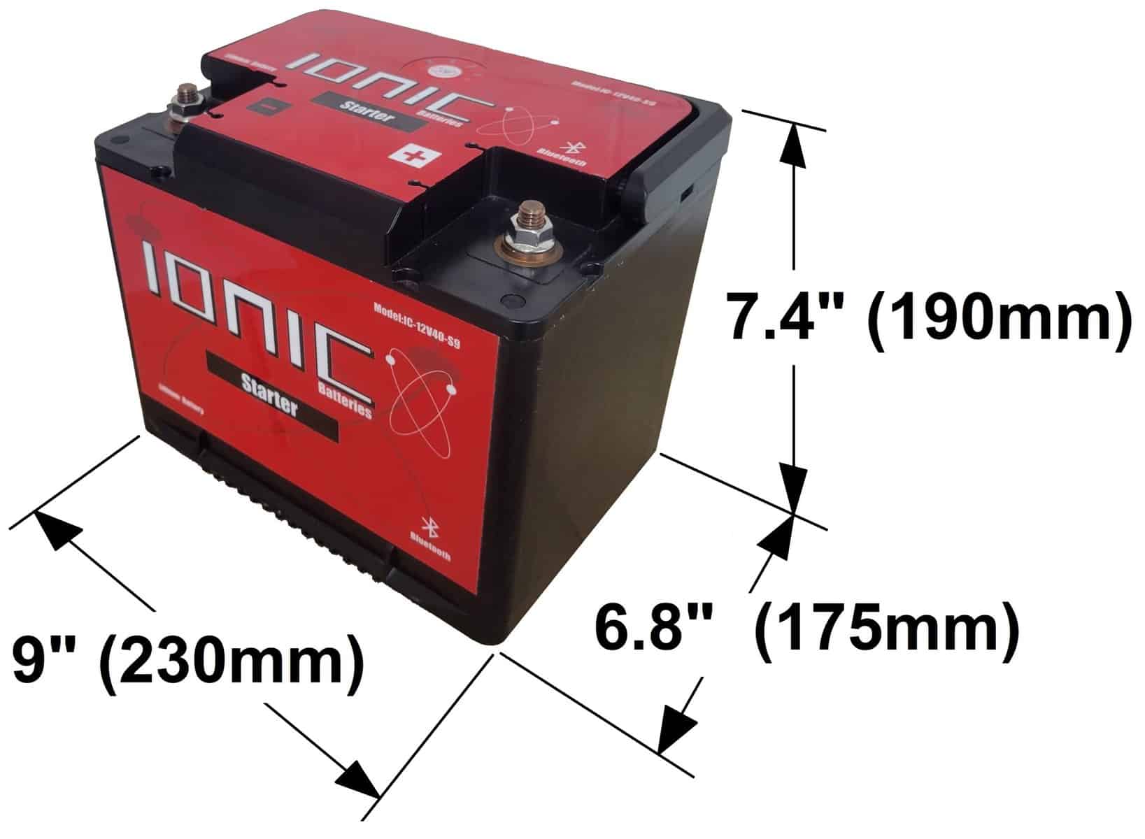 Ionic Lithium 12V 40AH Cranking Battery