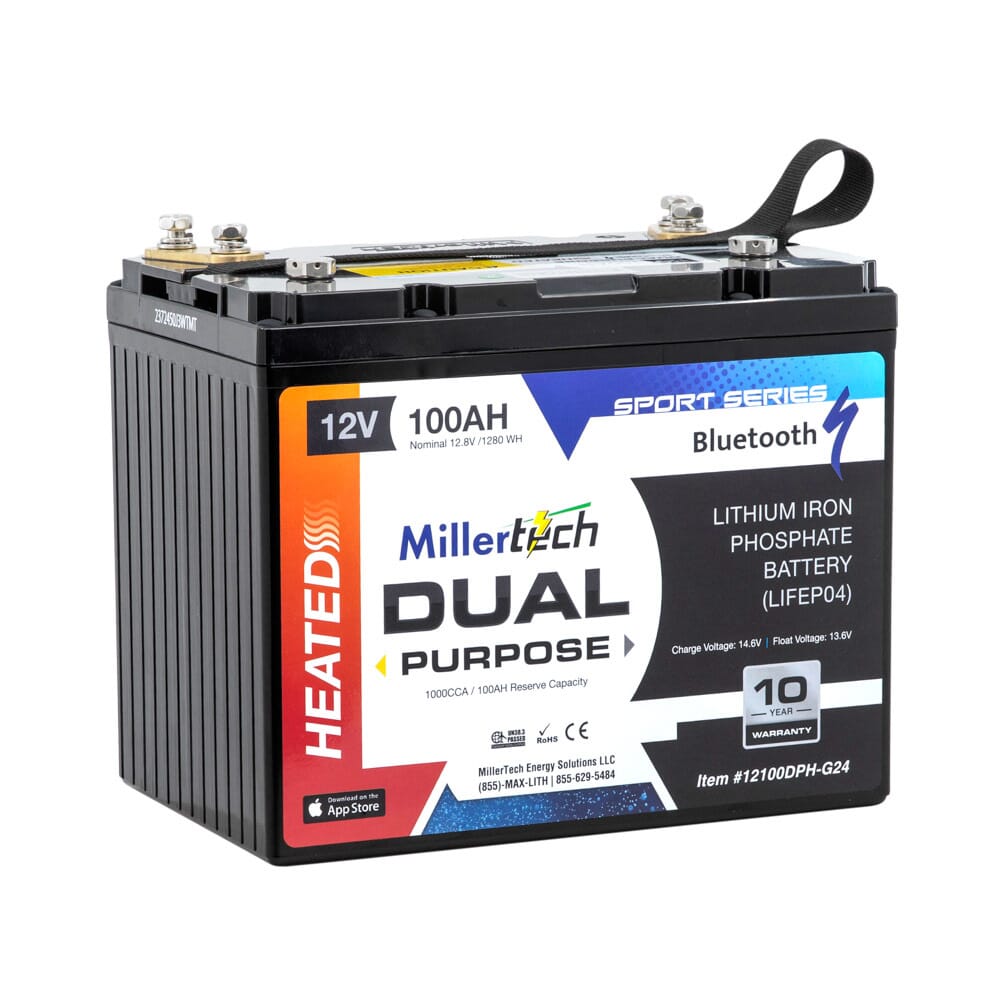 Millertech Lithium 12V 100AH Dual Purpose Battery