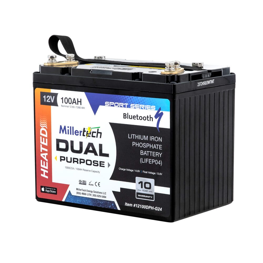 Millertech Lithium 12V 100AH Dual Purpose Battery