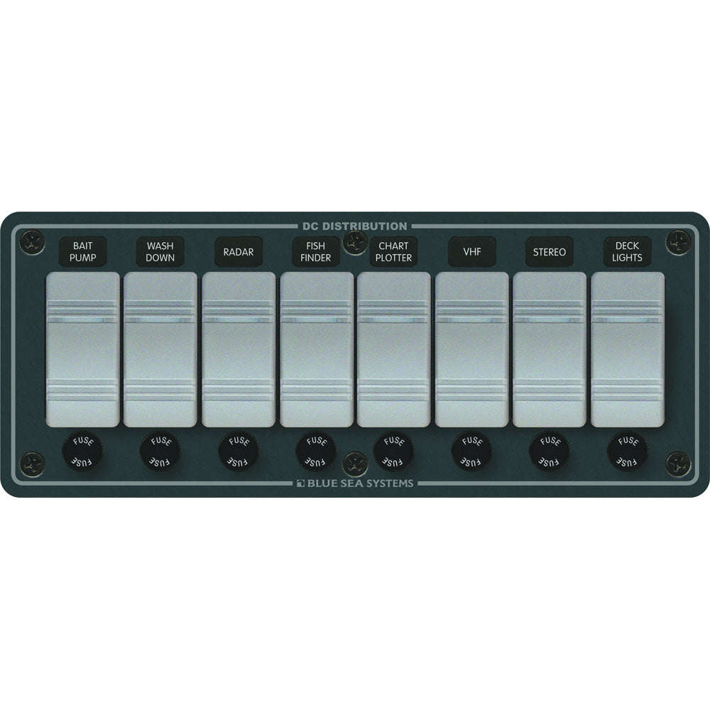 Blue Sea 8261 Waterproof Panel 8 Position - Slate Grey [8261] - Mealey Marine