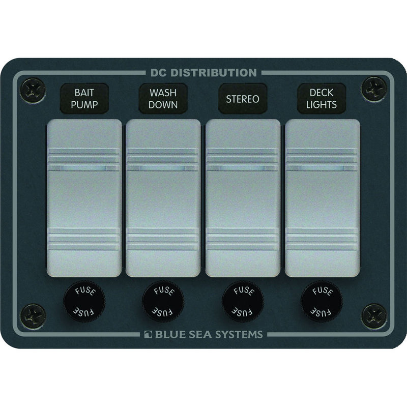 Blue Sea 8262 Waterproof Panel 4 Position - Slate Grey [8262] - Mealey Marine