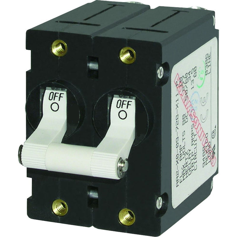 Blue Sea 7238 A-Series Double Pole Toggle - 30AMP - White [7238] - Mealey Marine