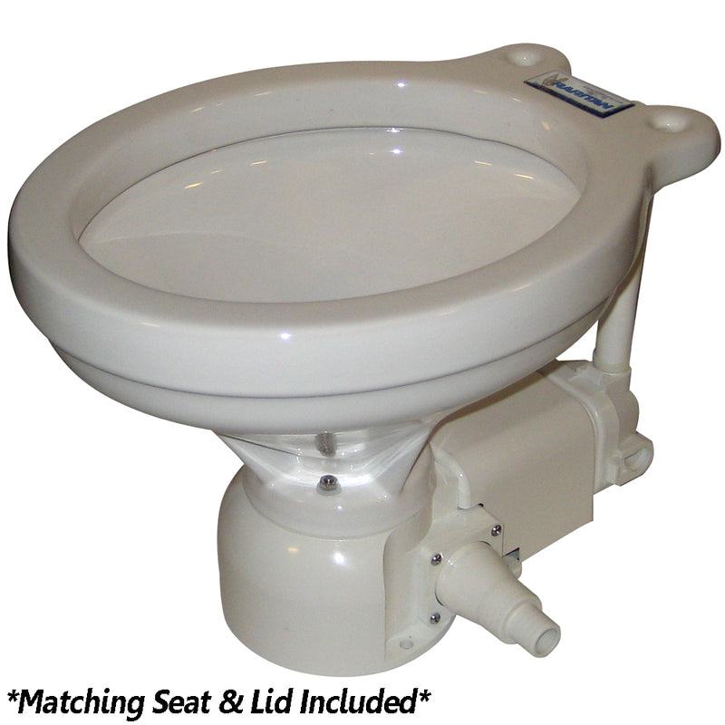 Raritan Sea Era Electric Toilet - Household Style - Integral Pump - Straight  90 Discharge - 12v [160HI012] - Mealey Marine