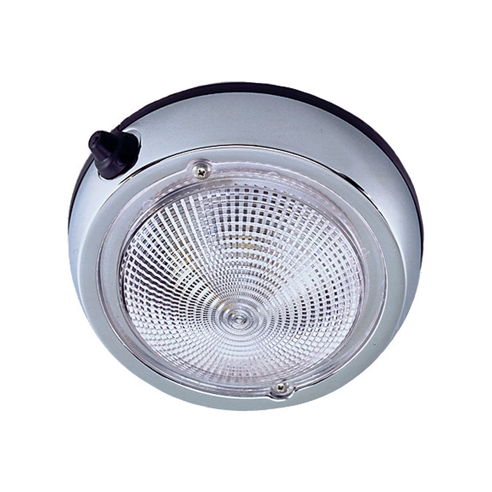 Perko Surface Mount Dome Light - 3 3/4" O.D. (3" Lens) - Chrome Plated [0300DP0CHR] - Mealey Marine
