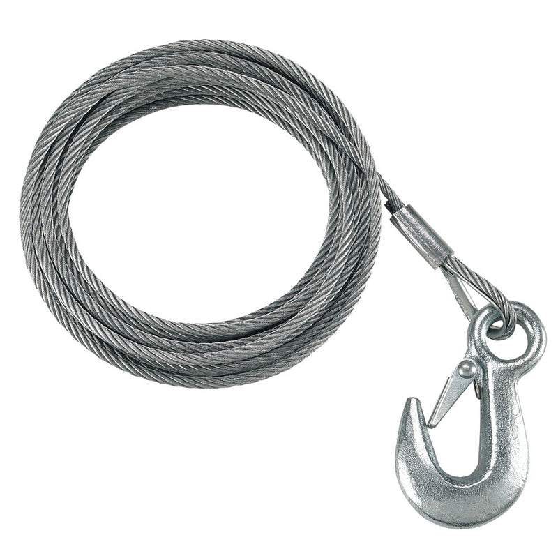 Fulton 7/32" x 50' Galvanized Winch Cable and Hook - 5,600 lbs. Breaking Strength [WC750 0100] - Mealey Marine