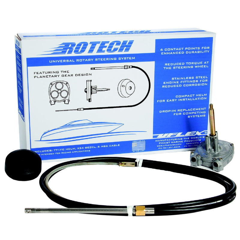 UFlex Rotech 8' Rotary Steering Package - Cable, Bezel, Helm [ROTECH08FC] - Mealey Marine