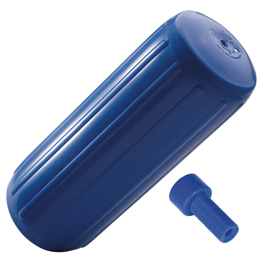 Polyform HTM-2 Hole Through Middle Fender 8.5" x 20.5" - Blue w/Air Adapter [HTM-2-BLUE] - Mealey Marine