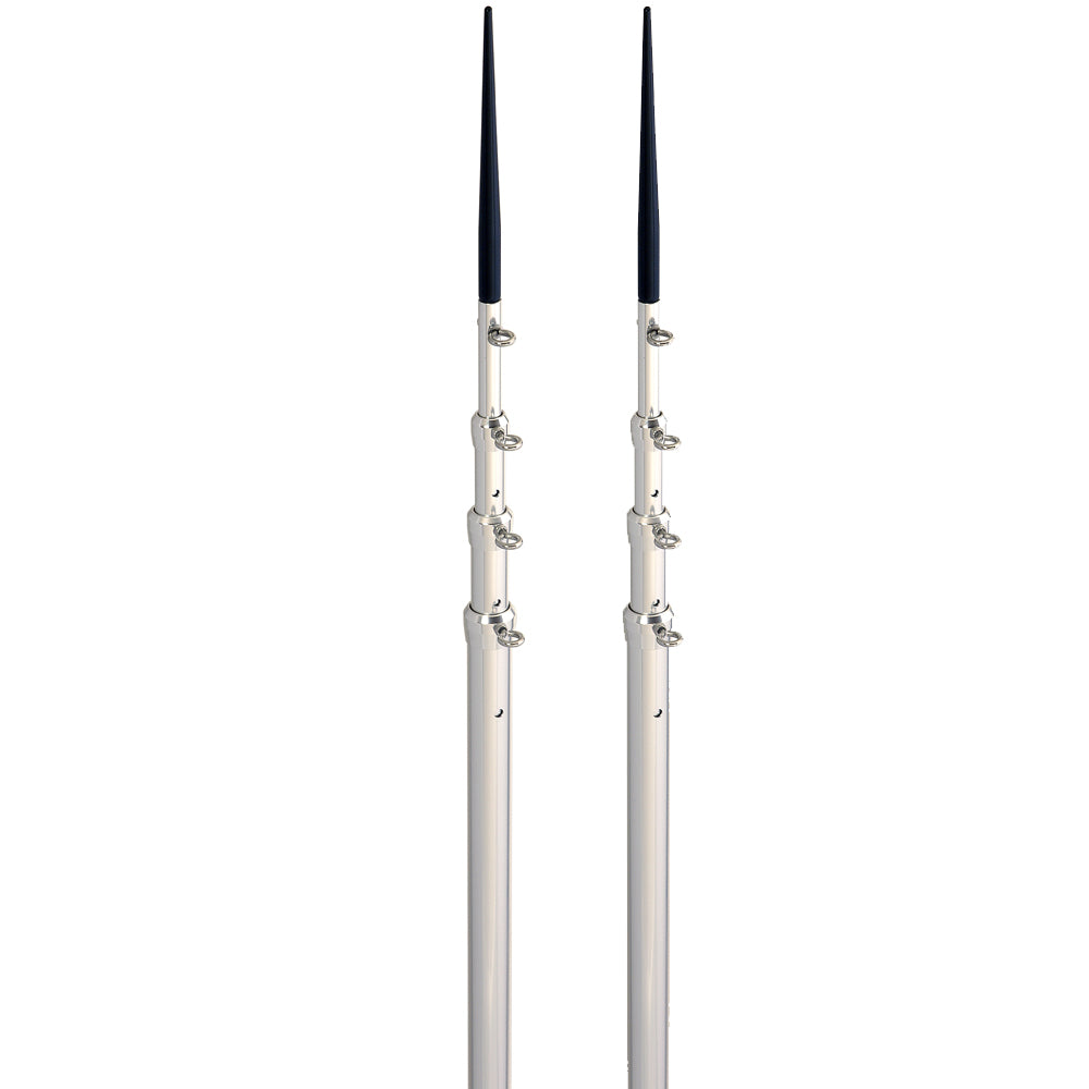 Lee's 16.5' Bright Silver Black Spike Telescopic Poles f/Sidewinder [TX3916SL/SL] - Mealey Marine