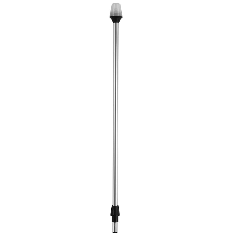 Attwood Frosted Globe All-Around Pole Light w/2-Pin Locking Collar Pole - 12V - 30" [5110-30-7] - Mealey Marine