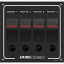 Paneltronics Waterproof Panel - DC 4-Position Illuminated Rocker Switch & Circuit Breaker [9960022B] - Mealey Marine
