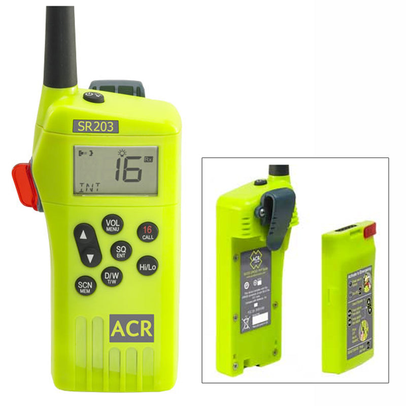 ACR SR203 GMDSS Survival Radio w/Replaceable Lithium Battery [2827] - Mealey Marine