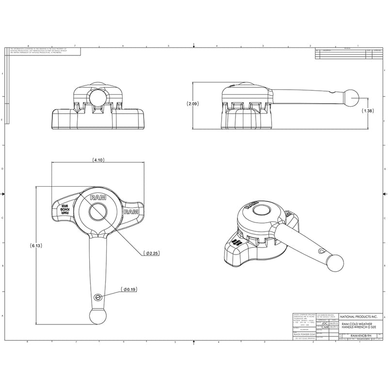 RAM Mount Handle Wrench f/"D" Size Ball Arms & Mounts [RAM-KNOB9HU] - Mealey Marine