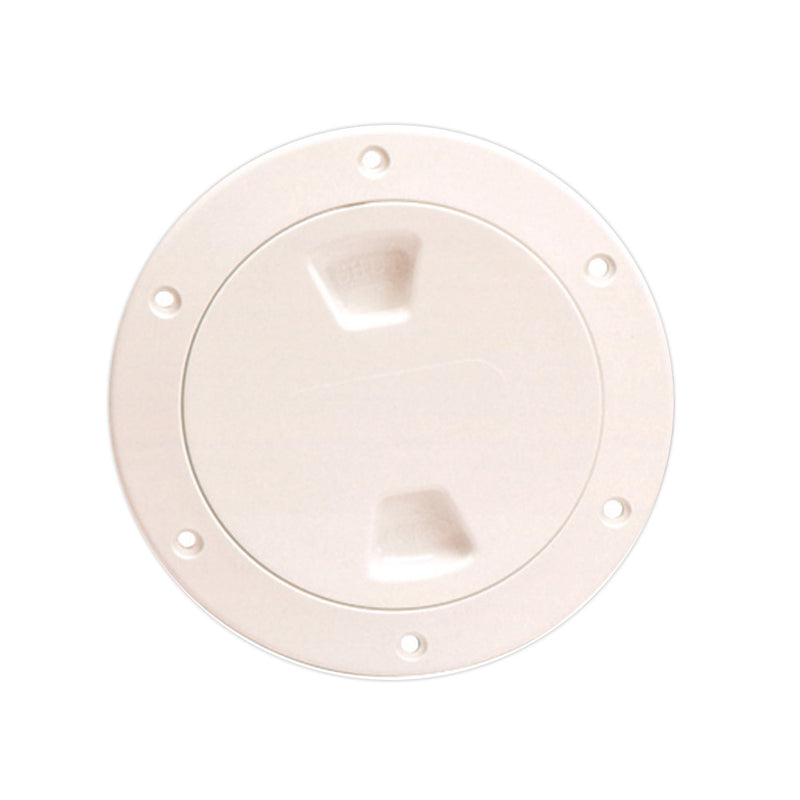Beckson 4" Smooth Center Screw-Out Deck Plate - Beige [DP40-N] - Mealey Marine