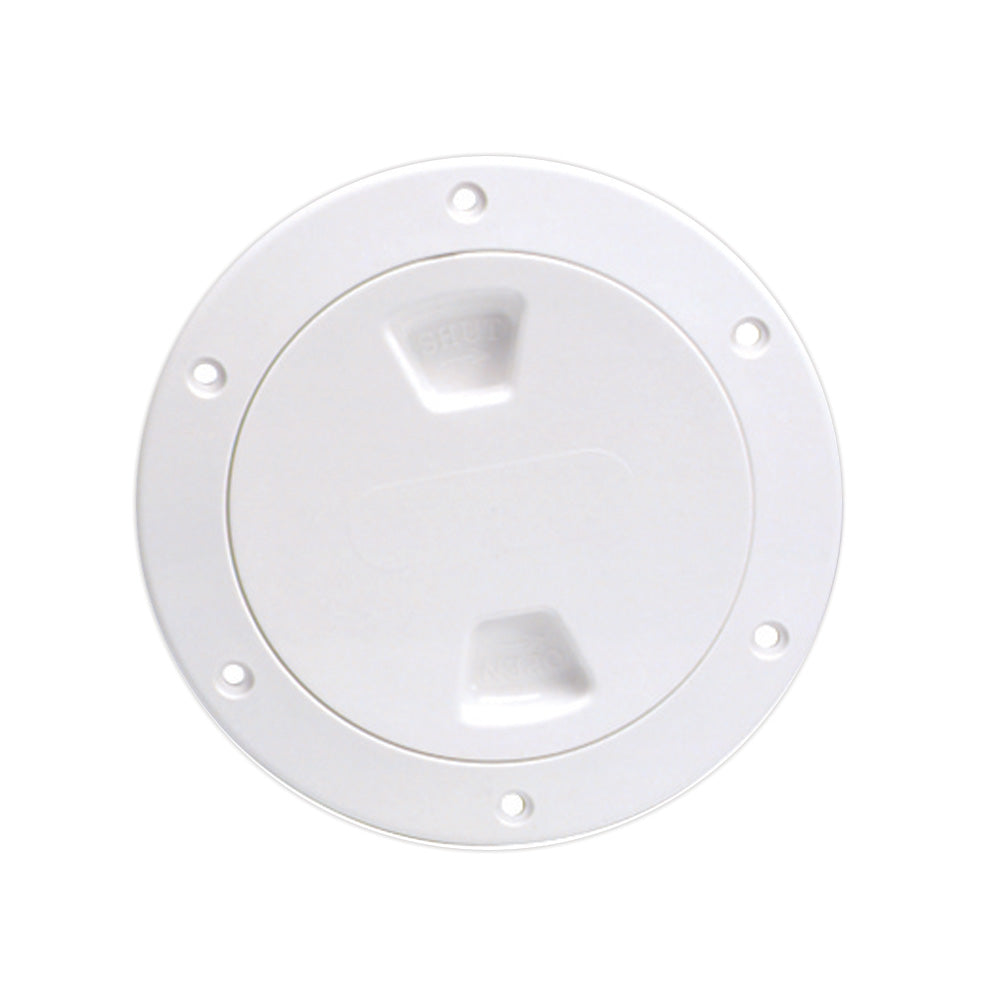 Beckson 4" Smooth Center Screw-Out Deck Plate - White [DP40-W] - Mealey Marine