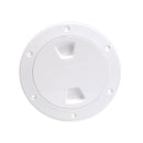 Beckson 4" Smooth Center Screw-Out Deck Plate - White [DP40-W] - Mealey Marine