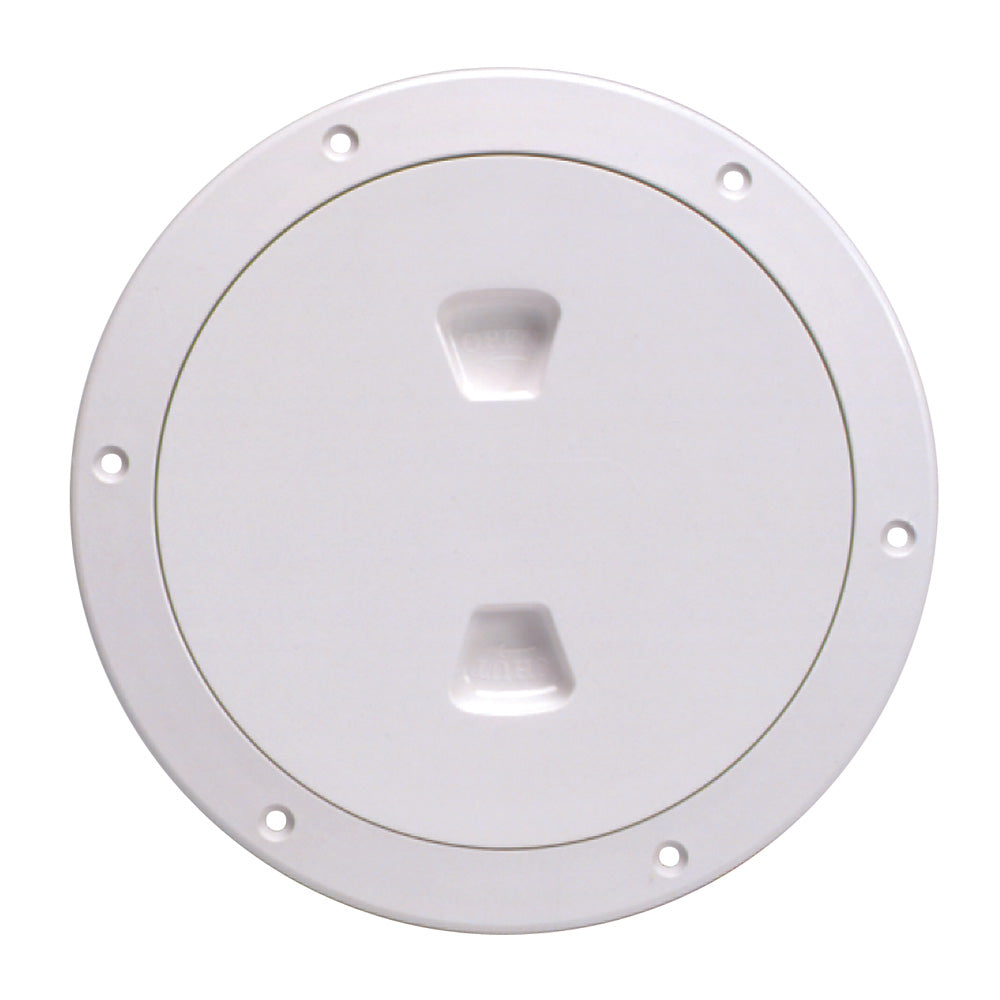 Beckson 6" Smooth Center Screw-Out Deck Plate - White [DP60-W] - Mealey Marine