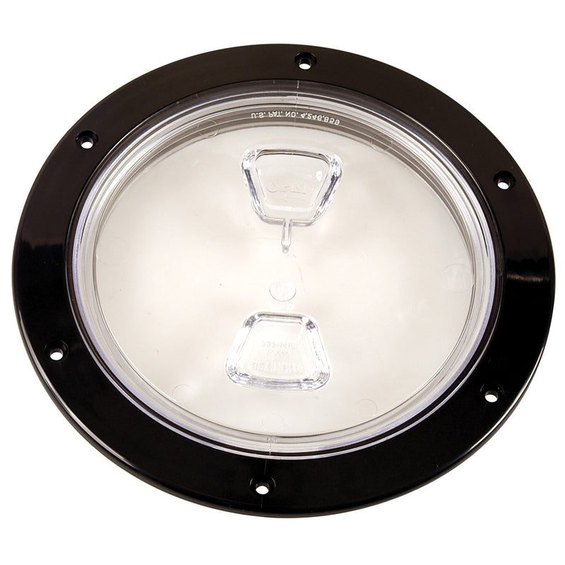 Beckson  6" Clear Center Screw-Out Deck Plate - Black [DP60-B-C] - Mealey Marine