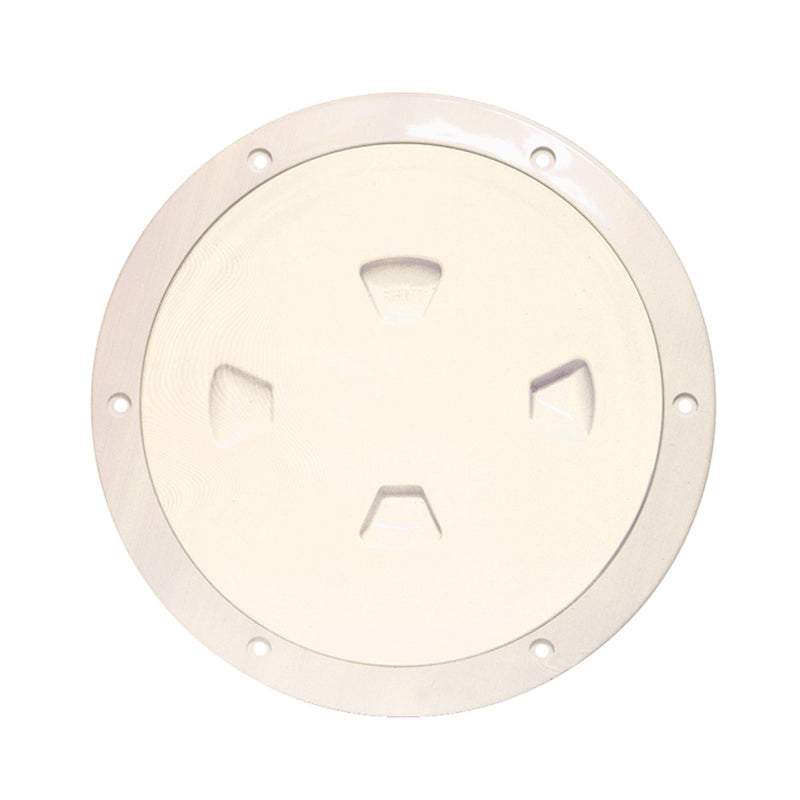 Beckson 8" Smooth Center Screw-Out Deck Plate - Beige [DP80-N] - Mealey Marine