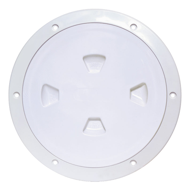 Beckson 8" Smooth Center Screw-Out Deck Plate - White [DP80-W] - Mealey Marine