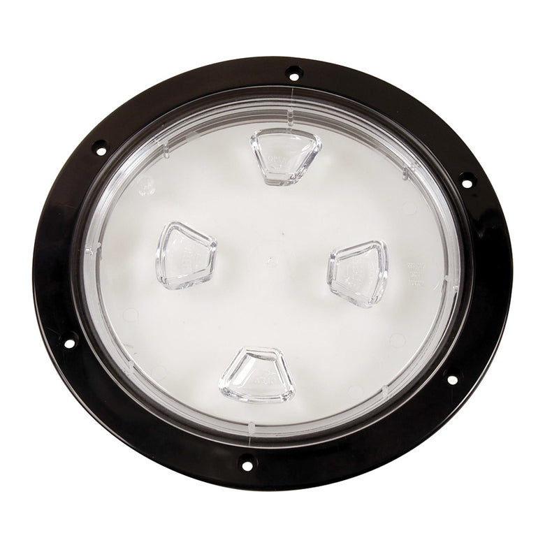 Beckson 8" Clear Center Screw-Out Deck Plate - Black [DP80-B-C] - Mealey Marine