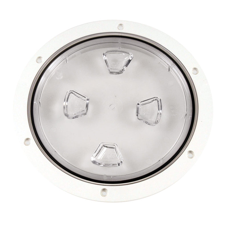 Beckson 8" Clear Center Screw-Out Deck Plate - White [DP80-W-C] - Mealey Marine