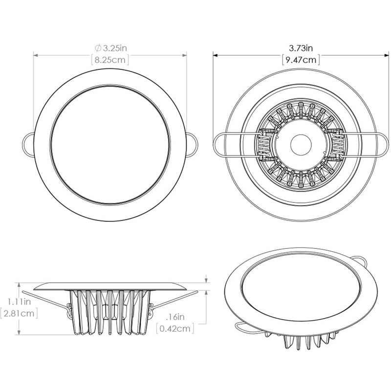 Lumitec Mirage - Flush Mount Down Light - Glass Finish/White Bezel - 2-Color White/Blue Dimming [113121] - Mealey Marine